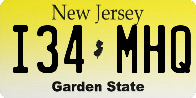NJ license plate I34MHQ