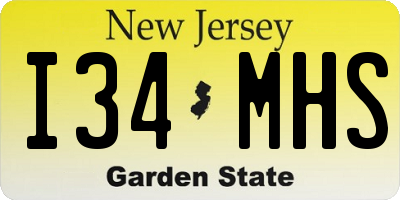 NJ license plate I34MHS