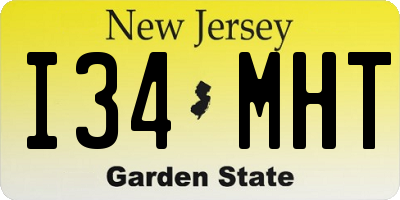 NJ license plate I34MHT