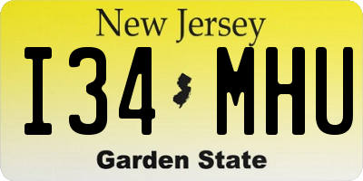 NJ license plate I34MHU