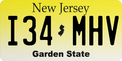 NJ license plate I34MHV