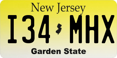 NJ license plate I34MHX