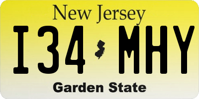 NJ license plate I34MHY