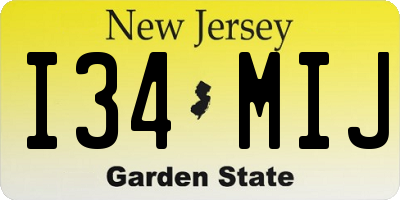 NJ license plate I34MIJ