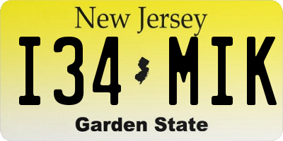NJ license plate I34MIK