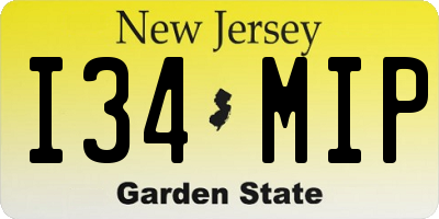 NJ license plate I34MIP