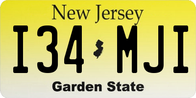 NJ license plate I34MJI