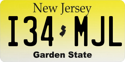 NJ license plate I34MJL