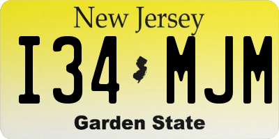 NJ license plate I34MJM