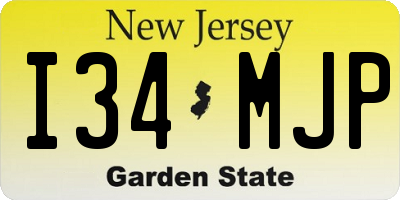 NJ license plate I34MJP