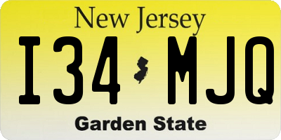 NJ license plate I34MJQ