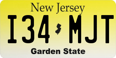 NJ license plate I34MJT