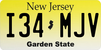 NJ license plate I34MJV