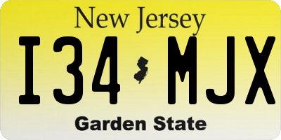 NJ license plate I34MJX
