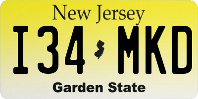 NJ license plate I34MKD