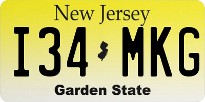 NJ license plate I34MKG