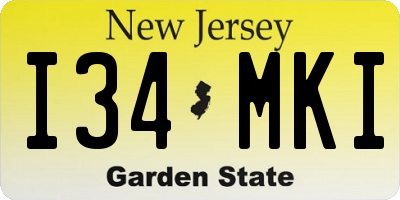 NJ license plate I34MKI