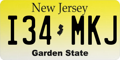 NJ license plate I34MKJ