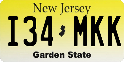 NJ license plate I34MKK