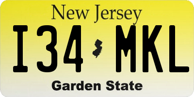 NJ license plate I34MKL