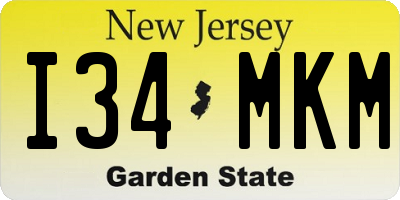 NJ license plate I34MKM