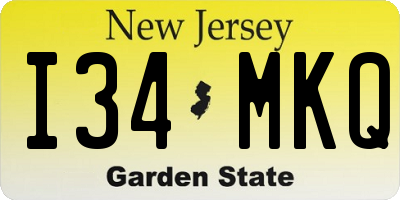 NJ license plate I34MKQ