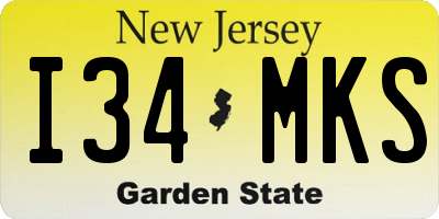 NJ license plate I34MKS