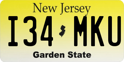 NJ license plate I34MKU