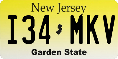 NJ license plate I34MKV