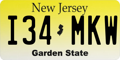 NJ license plate I34MKW