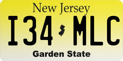 NJ license plate I34MLC
