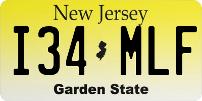 NJ license plate I34MLF