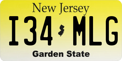 NJ license plate I34MLG