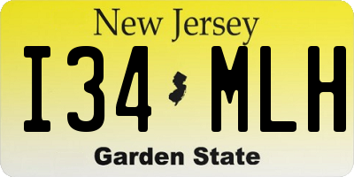 NJ license plate I34MLH