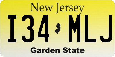 NJ license plate I34MLJ