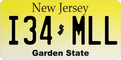 NJ license plate I34MLL