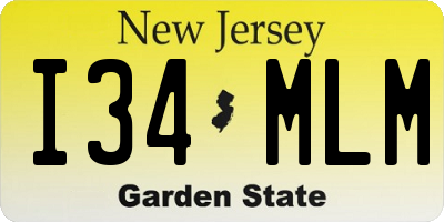 NJ license plate I34MLM