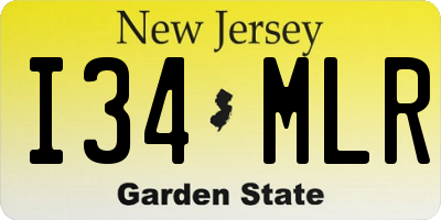 NJ license plate I34MLR