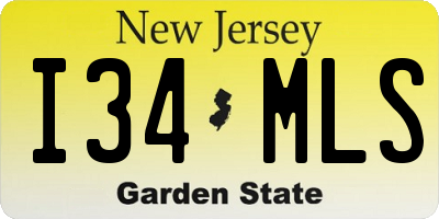 NJ license plate I34MLS