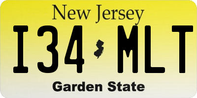 NJ license plate I34MLT