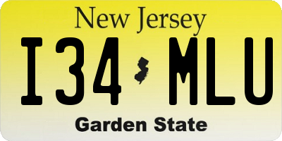 NJ license plate I34MLU