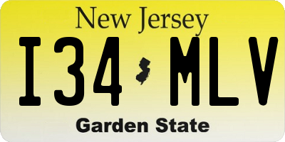 NJ license plate I34MLV