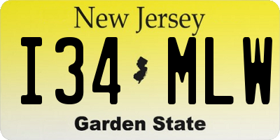 NJ license plate I34MLW