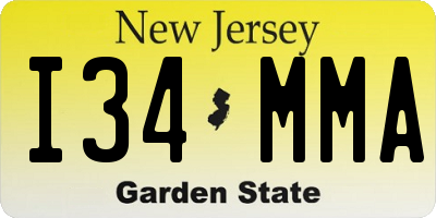 NJ license plate I34MMA