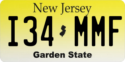 NJ license plate I34MMF
