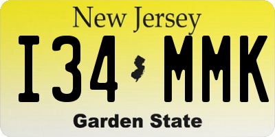 NJ license plate I34MMK