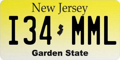 NJ license plate I34MML