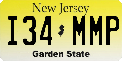 NJ license plate I34MMP
