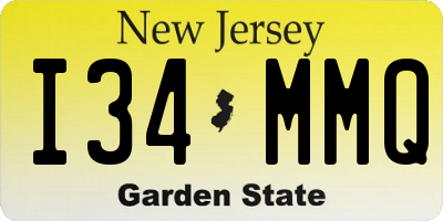 NJ license plate I34MMQ