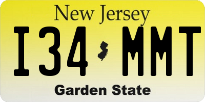 NJ license plate I34MMT